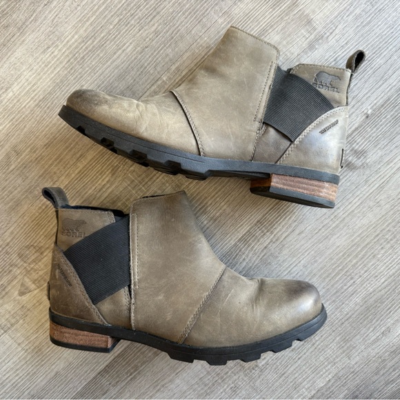 Sorel Boots NL2671-053 Women’s 8.5 Brown Green Leather Slip On - Picture 1 of 8